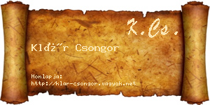 Klár Csongor névjegykártya