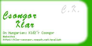 csongor klar business card